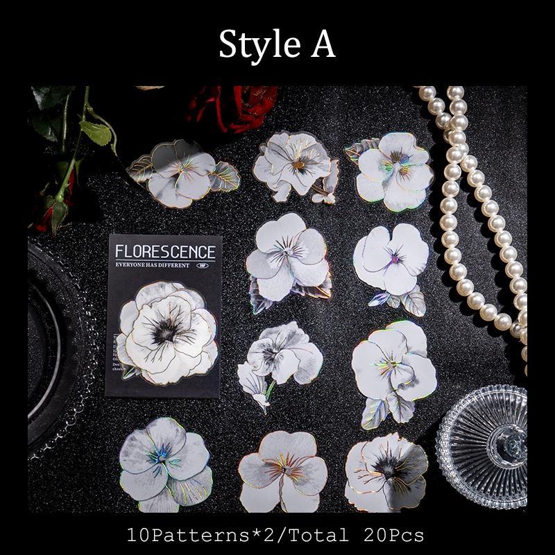 

Наклейки из бронзированного цветка PET для журналов, украшения своими руками, наклейки для скрапбукинга, этикетки, канцелярские принадлежности 80*80mm