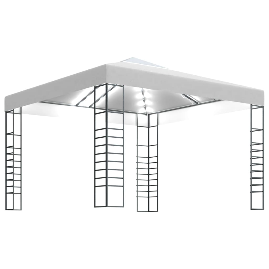 Garden Gazebo with LED String Lights 3x3 M White