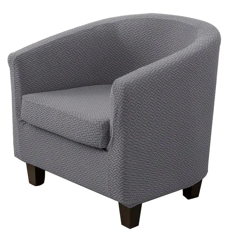 2Pcs Jacquard Tub Chair Cover Elastic All-Inclusive Armchair Slipcover Club Sofa Slipcover With Cushion Cover Furniture Cover