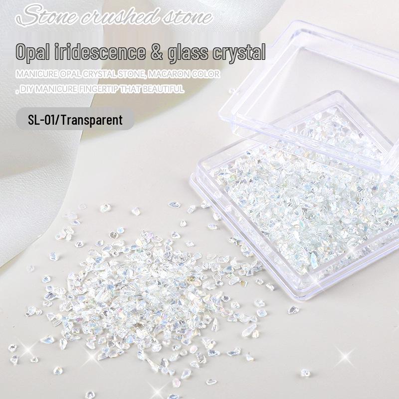 Opal Iridescent 3D Nail Art Crushed Stone Decorations