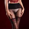 Sexy Women Lace Fake Two-Piece Stockings 3D Thin Oil Glossy Shiny Maid Pantyhose 360 Seamless Tights