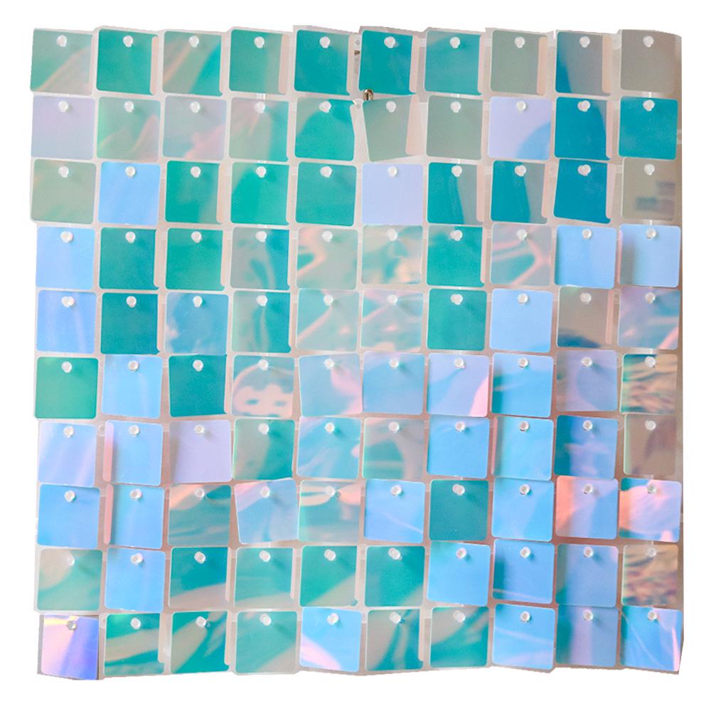 Square Shiny Snap-Lock Wind-Driven Sequin Panels for Background Wall Decoration