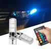 2Pcs Remote Control Car T10 5050 6LED RGB Clearance Light Silica Gel Bulb Lamps