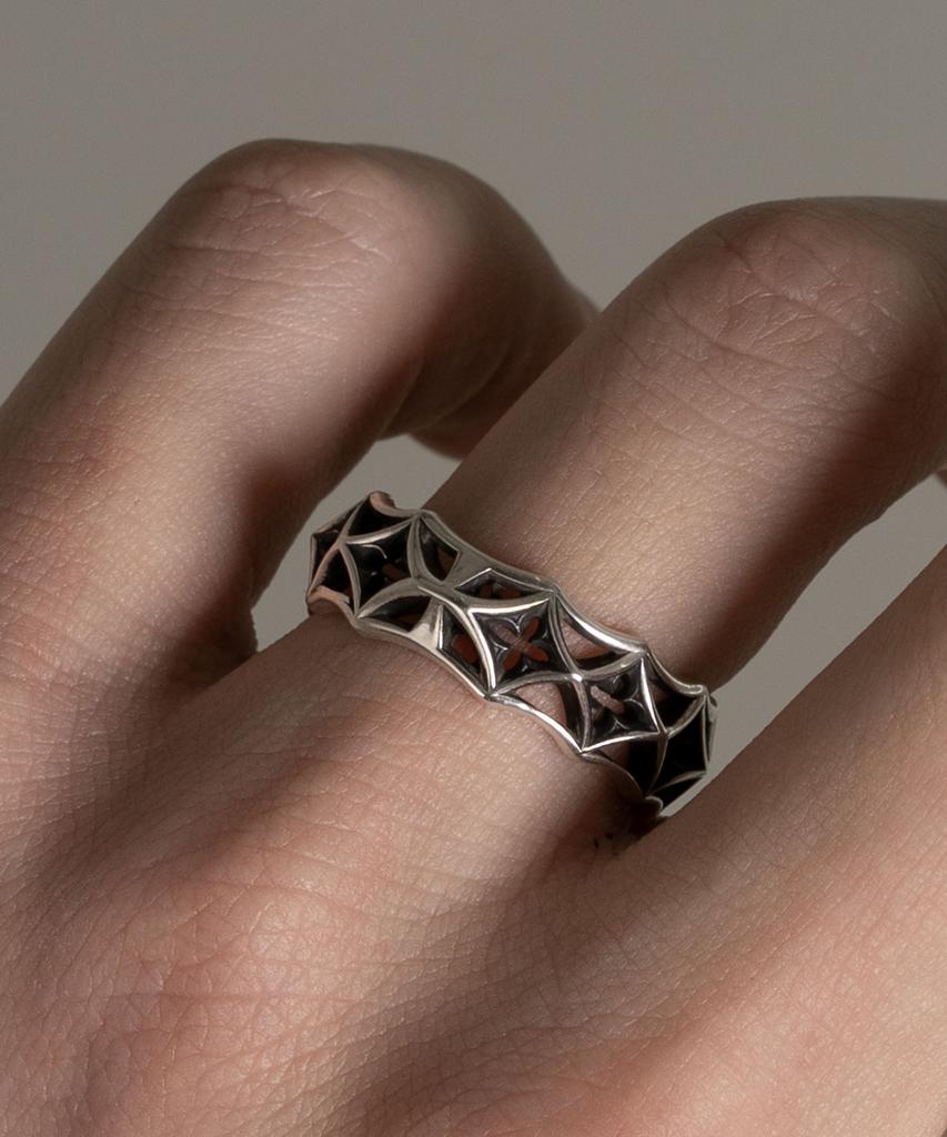 Vivus Ventana Edge Antique Silver Ring