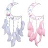 Handmade Woven Moon Dreamcatchers Wall Decorations Crystal Flower Butterfly Feathered Wall Hangings Decors for Bedroom