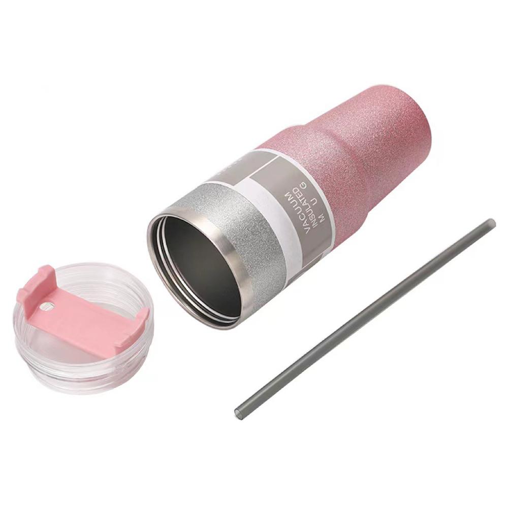 900/600ML Thermosbecher mit Deckel und Strohhalm Kaffeetasse mit Henkel Isolierte Becher Vakuum Edelstahl Bierbecher