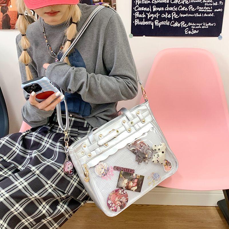 New Original Y2K Ita Bag Subculture Punk Goth Pu Large Capacity Crossbody Bag J Girls JK Uniform Shoulder Bag Ulzzang Itabag