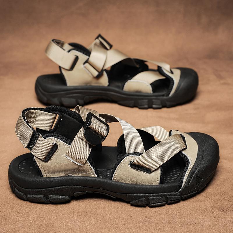 Summer Fashion Sandal Men Large Size 46 Outdoor Men's Hiking Sandals Athletic Sports Beach Shoes for Men Closed Toe Slippers