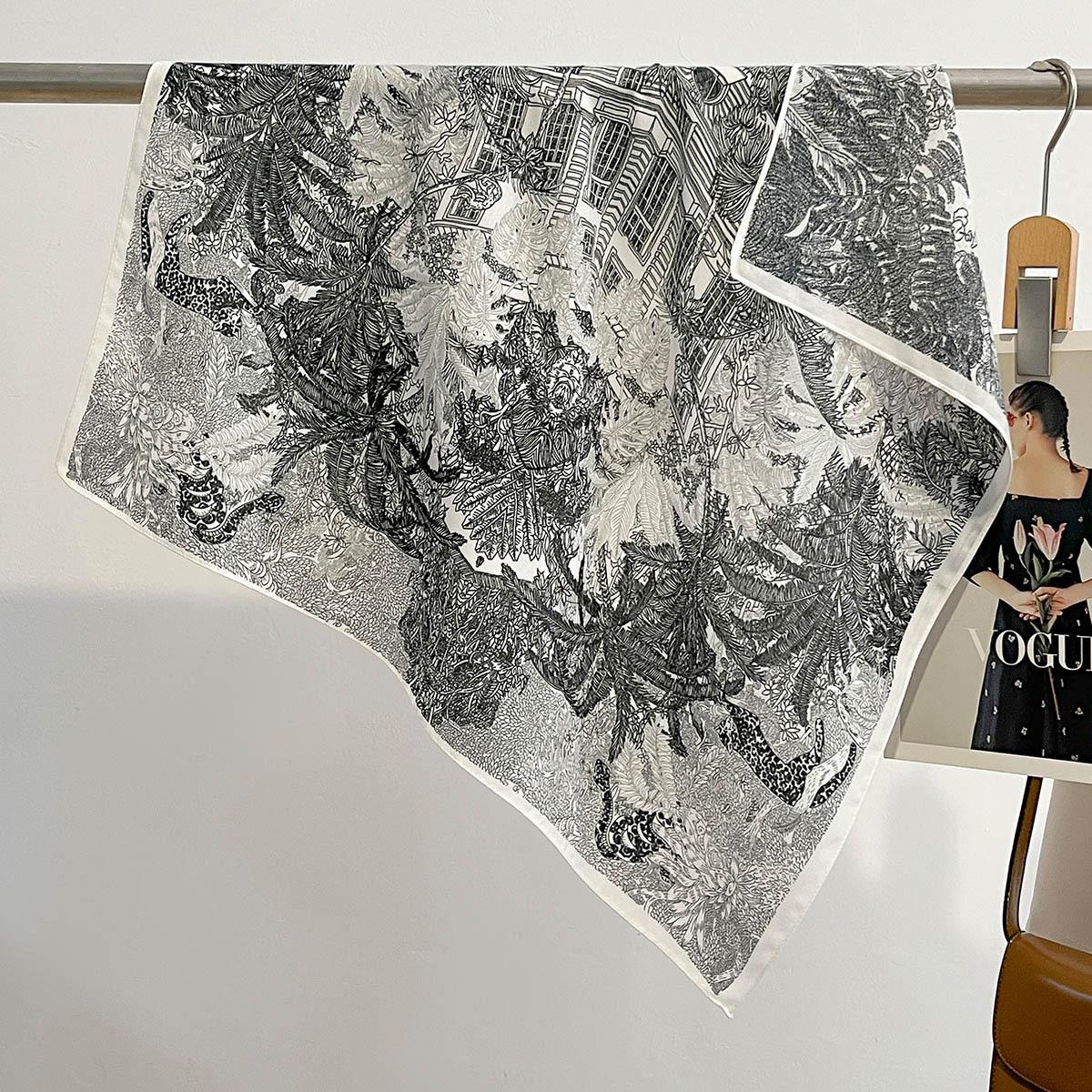 

68*68 см квадратный платок для головы и шеи - многоцелевая повязка для волос, бандана для сна - для женщин, хлопковая на ощупь 68*68cm чёрный