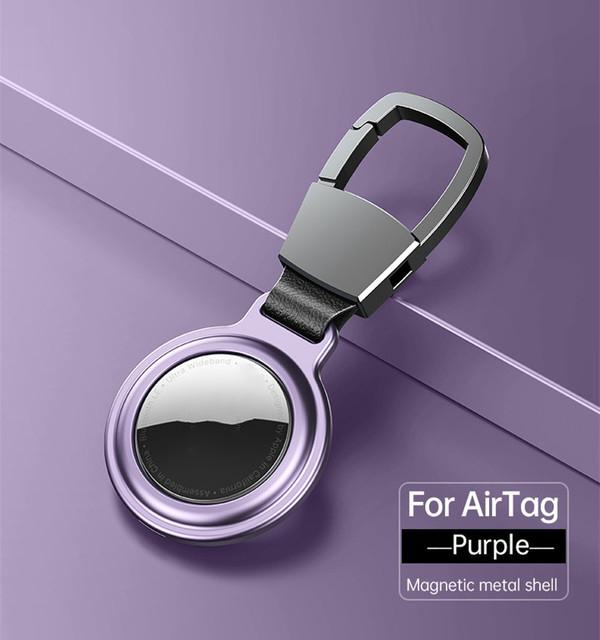 Metal Magnetic Adsorption Shockproof Case For Apple Airtag Locator Protective Sleeve Case For Air Tags Keychain Protector Bumper