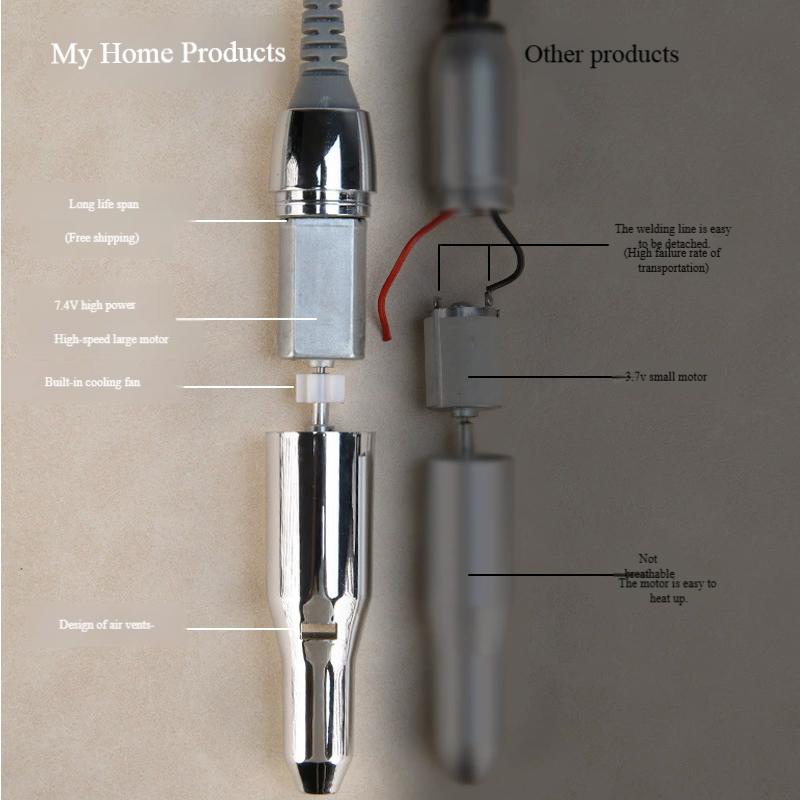 Rechargeable Nail Drill Machine, Portable Electric Nail File for Manicure & Polish Removal, Home Salon Kit