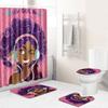 Creative Shower Curtain Floor Mat Combination Four-Piece Set Bathroom Toilet Carpet Shower Room Mat Foot Mat