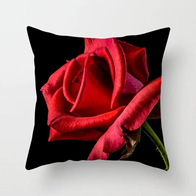 Cherry Blossom Rose Flower Throw Pillow Cover Sofa Decoration Bedside   Car Seat Cushion  Room Home