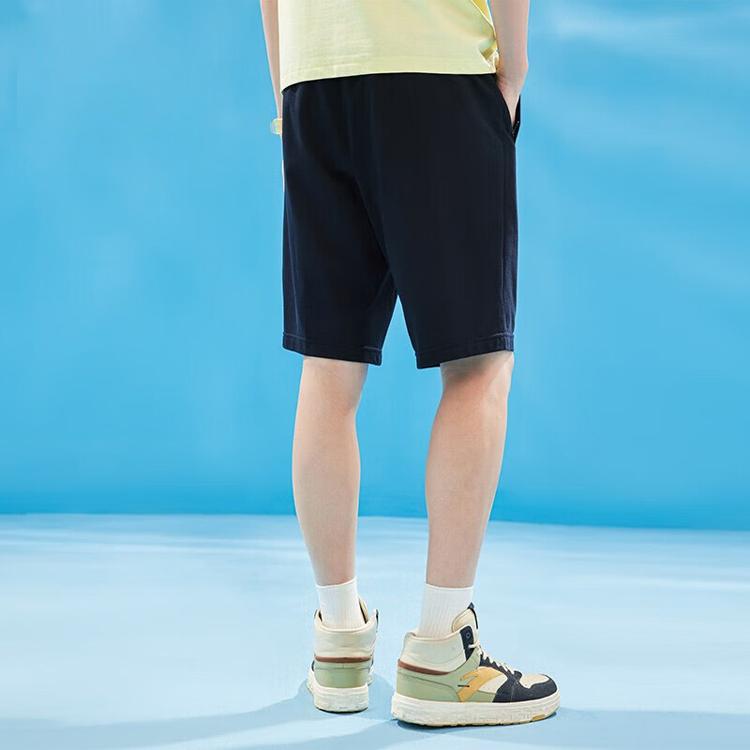 Anta Training Series Logo Mid-Waist Straight Loose Five-Point Shorts Men shorts Basic-Black 952327317-4