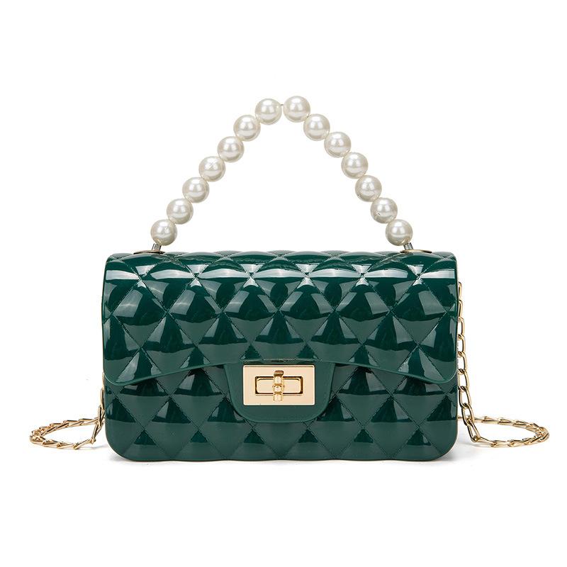 

Модная силиконовая сумка для телефона, сумка-желе с жемчужной отделкой, стильная сумка-мессенджер на цепочке, подходит для женщин на каждый день, для работы, для улицы, для путешествий.