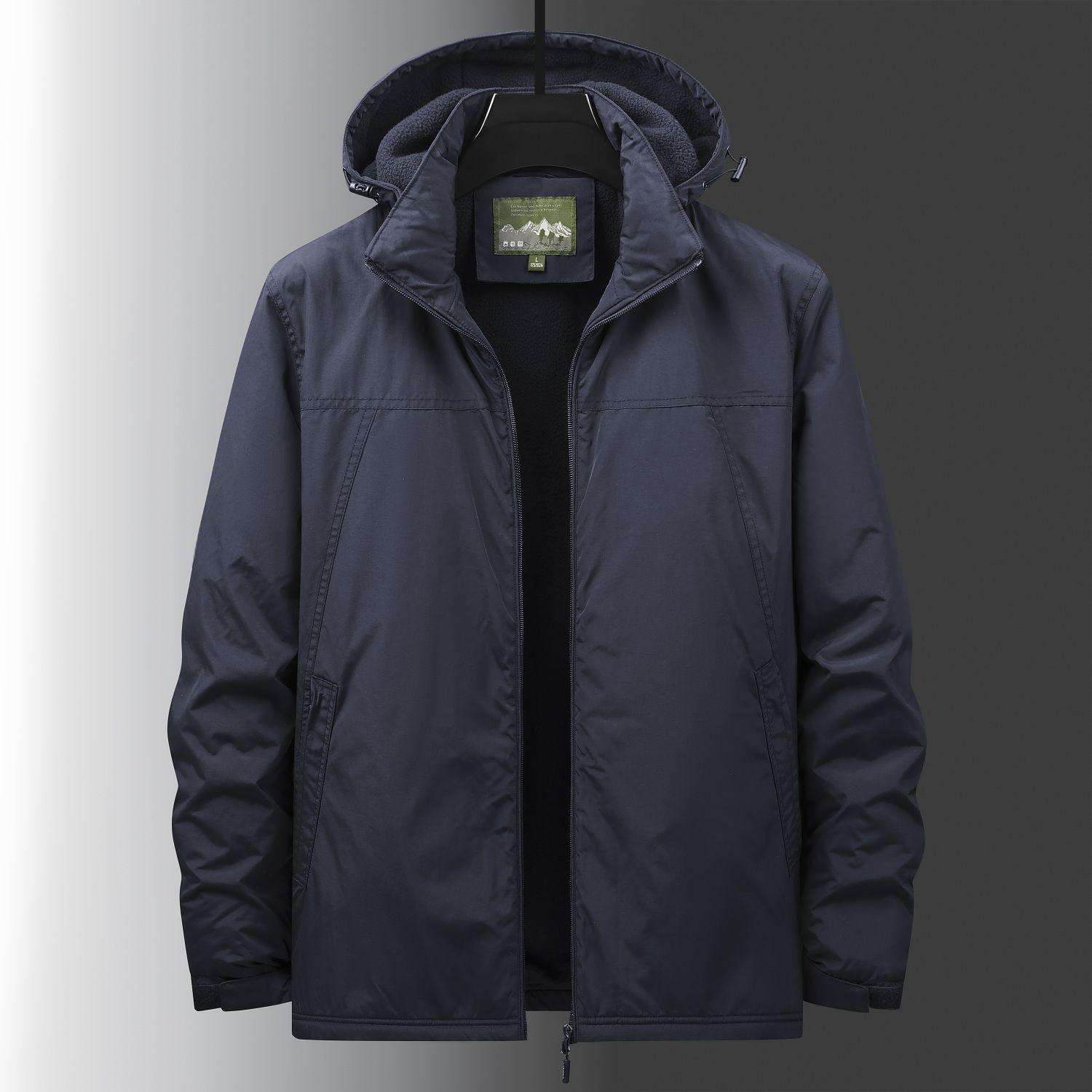 

Чоловічі туристичні водонепроникні військові куртки весна осінь повсякденне дихаюче пальто з капюшоном кемпінг трекінг вітровка дорожній одяг XXXL темно-синього кольору