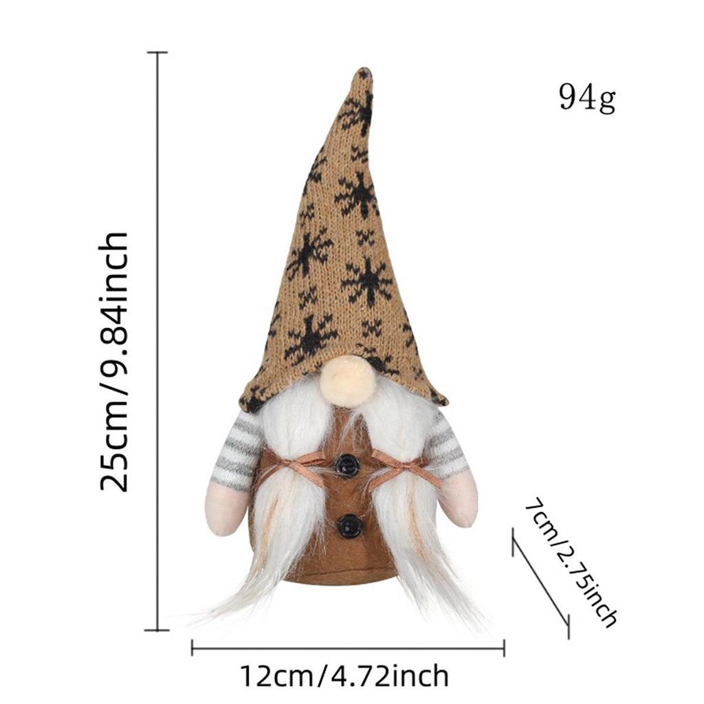 Christmas Decorations: Rudolph Doll, Knitted Snowflake Hat, Faceless Doll