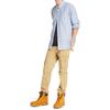 Timberland Button Single Pocket Cotton Linen Casual Slim Fit Long Sleeve Shirt Men Shirts Sky-Blue A2BDKB02