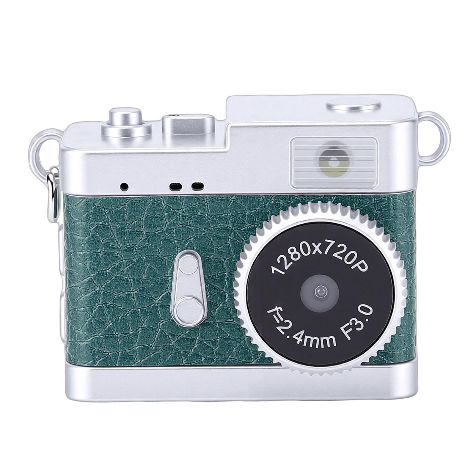 

Keychain Camera Tiny Retro Digital Camera with LED Light Filters for Teenagers Adults Photography Beginners Travel зелёный