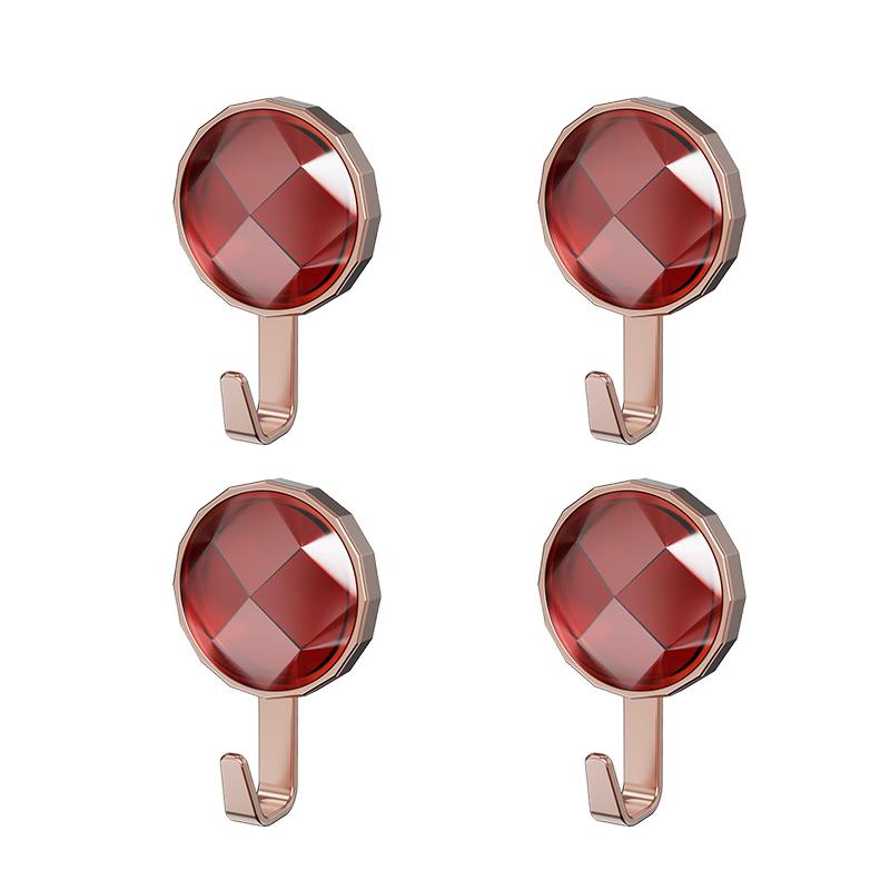 

Многофункциональные настенные крючки, самоклеящийся роскошный держатель для полотенец для дверных ключей, тканевая вешалка для кухни, ванной комнаты, стеллаж для хранения, аксессуары для дома 4pcs красный