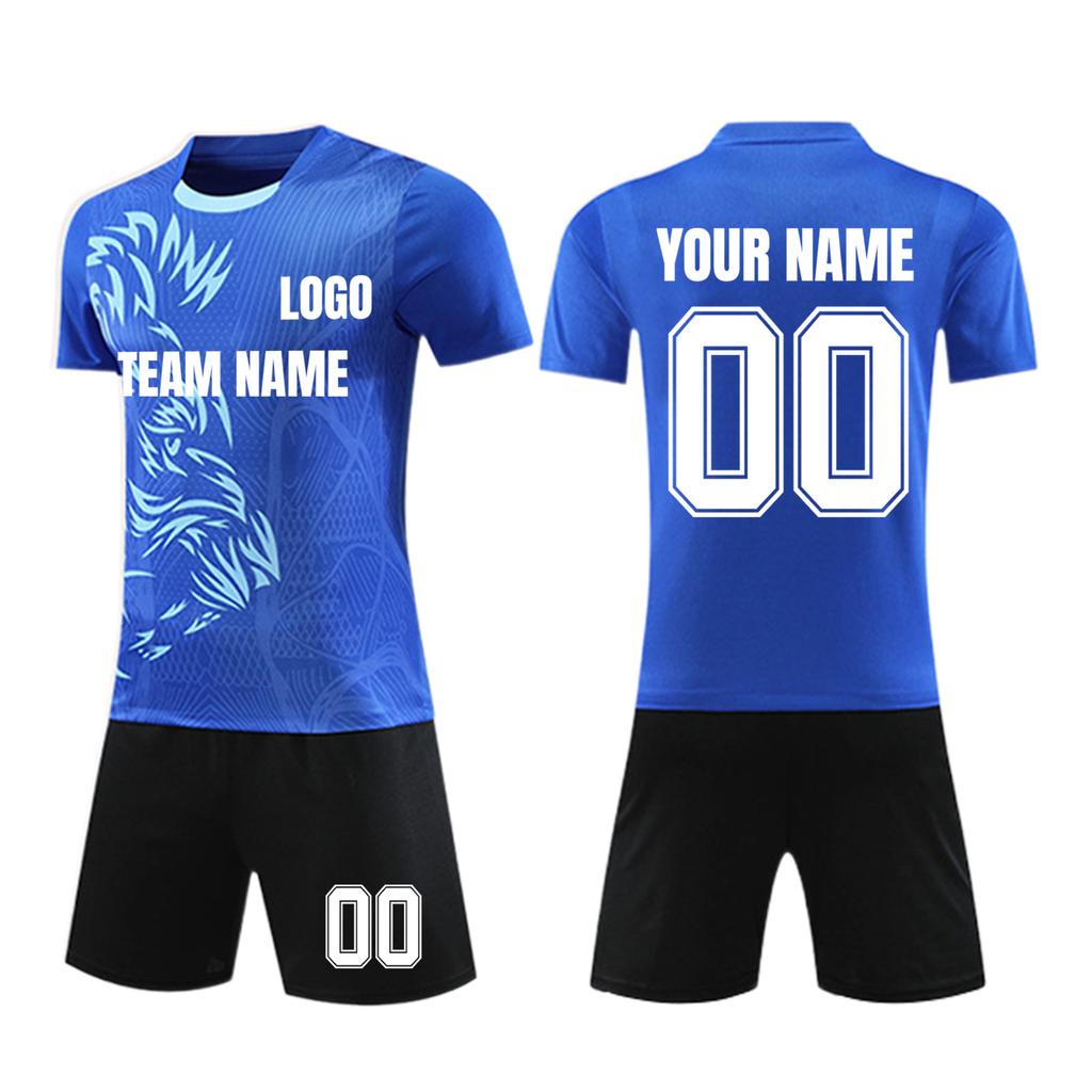 Personalisierte Shirts Kit Herren Mädchen mit Namen Nummer benutzerdefinierte Fußballtrikots für Jungen Trainingsanzug