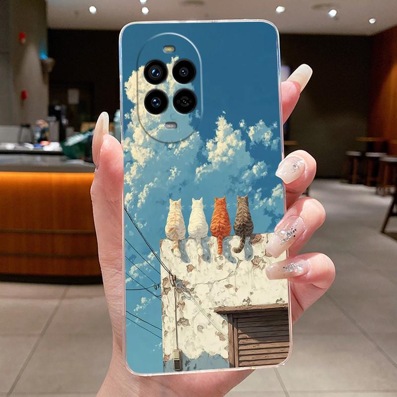 Casing For Huawei Nova 13 Pro Luxury Cute Cool Dragon Flower Pattern Soft silicone Phone Case Back Cover Transparent TPU Shell