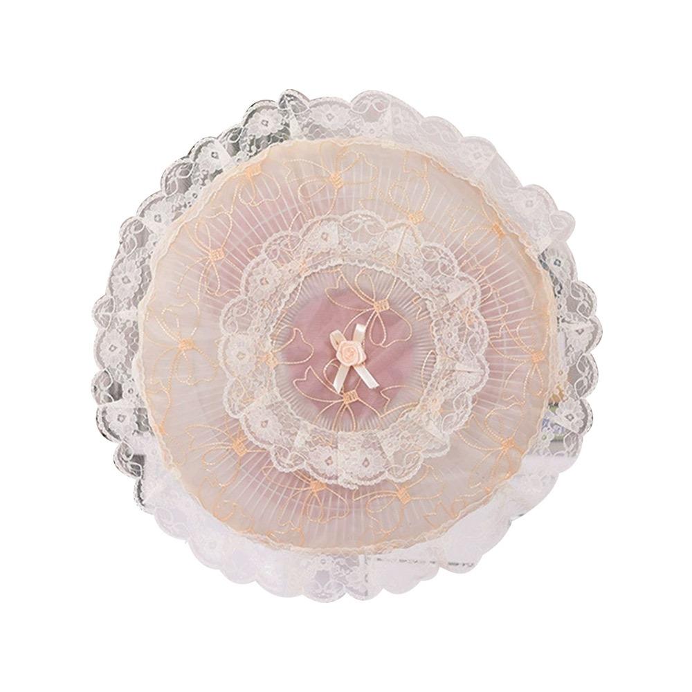 Housse de ventilateur électrique en dentelle et fleurs Anti-pollution Anti-poussière Pour ventilateur sur pied/de bureau Manchon Anti-pincement de main Rond