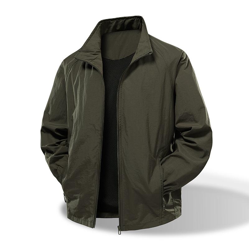 Herrar Stretchig Utomhusjacka Ståkragejacka Nylon Vindjacka