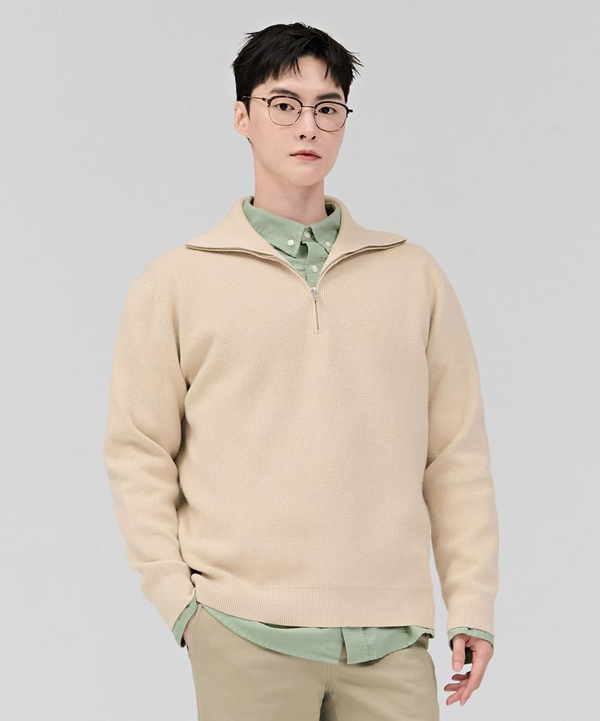 CHASECULT Men'S Half-Zip Sweater - Beige