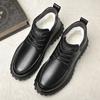 Shoes for Men  new Winter Fashion Non-slip Cotton plush Shoes Men Thickened Leather Casual Snow Boots