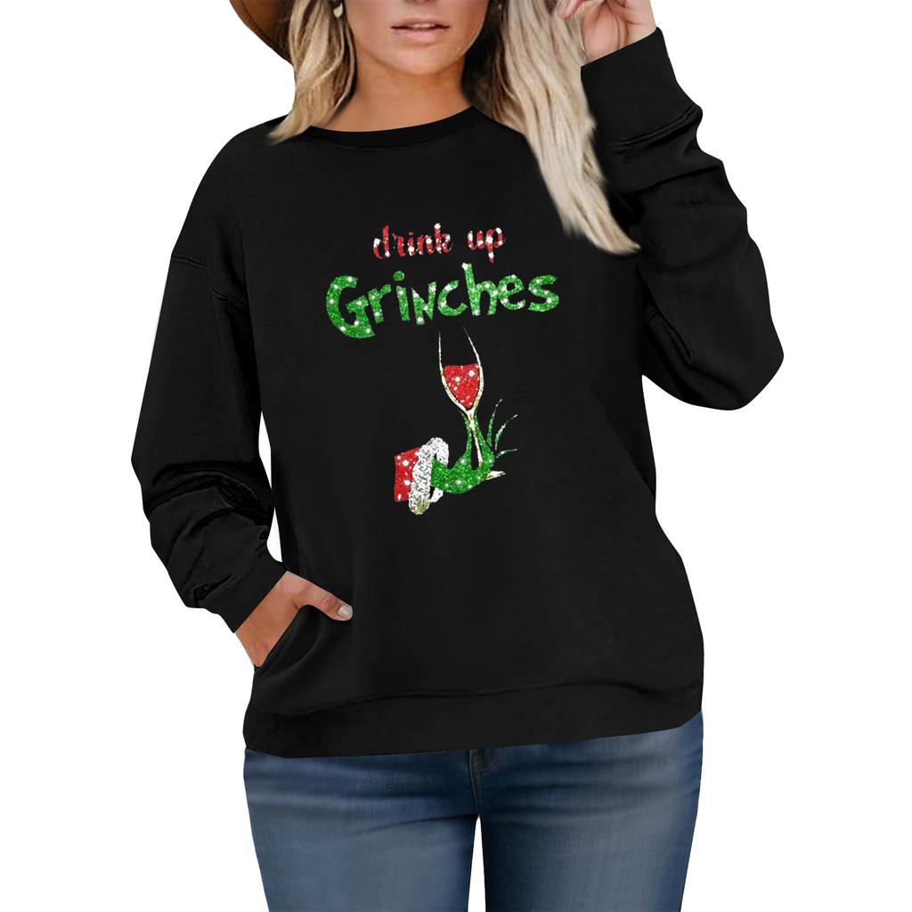 Women's Fashionable Casual Plus-Size Long Sleeve Pullover Printed Sweatshirt