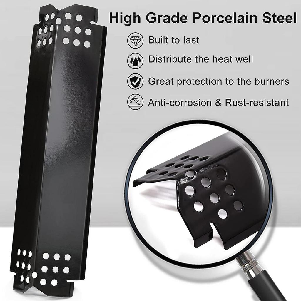 Grill Heat Plates, Flame Tamer,14.6 inch Universal Replacement,Burner Cover,Heat Tent for Backyard
