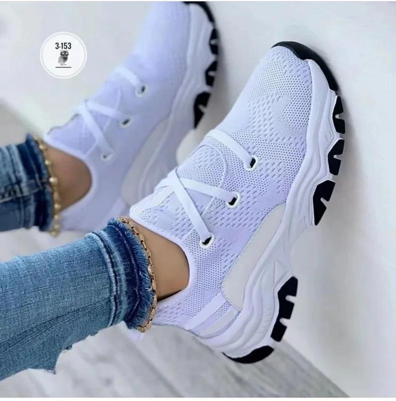 Women's Sneakers Platform Casual Lace Up Sport Design Vulcanized Shoes Tennis Women Shoes Zapatillas MujerSneakers
