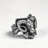 Dark Punk Style Men's Sheep Head Shape Exaggerated Ring European and American Retro Ring