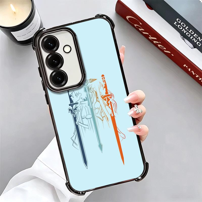 Sword Art Online Anime Plating Phone Case For Samsung A17 A07 A37 A57 A16 A56 A15 A55 A14 A54 A13 A53 A26 A36 A25 A35 A24 A34 A2