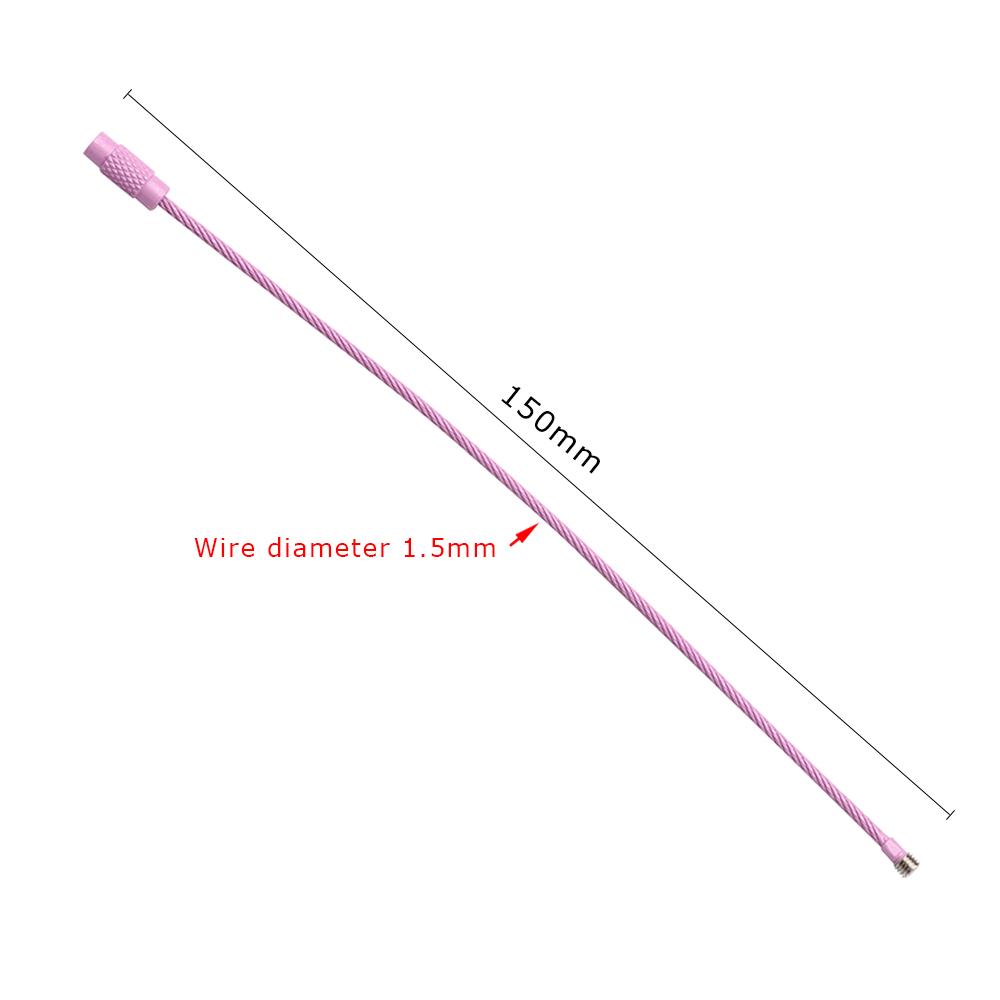10pcs 1.5*150mm Holder Circle Loop Outdoor Camp Cable Wire Keychain Rope EDC Keyring Screw Lock