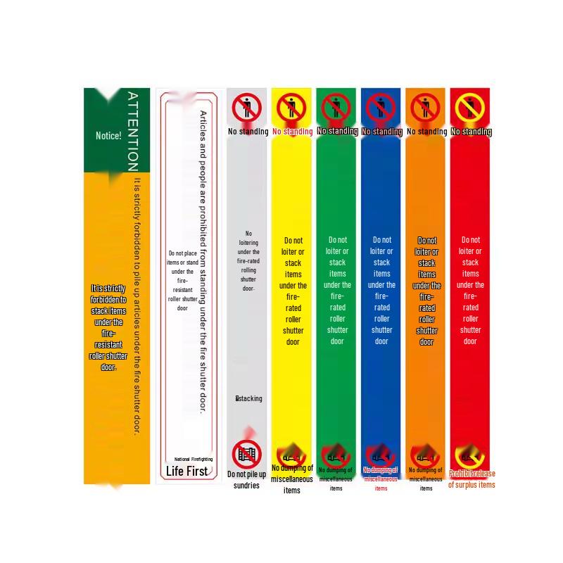 HNYH Fire Shutter Door Safety Sign Sticker