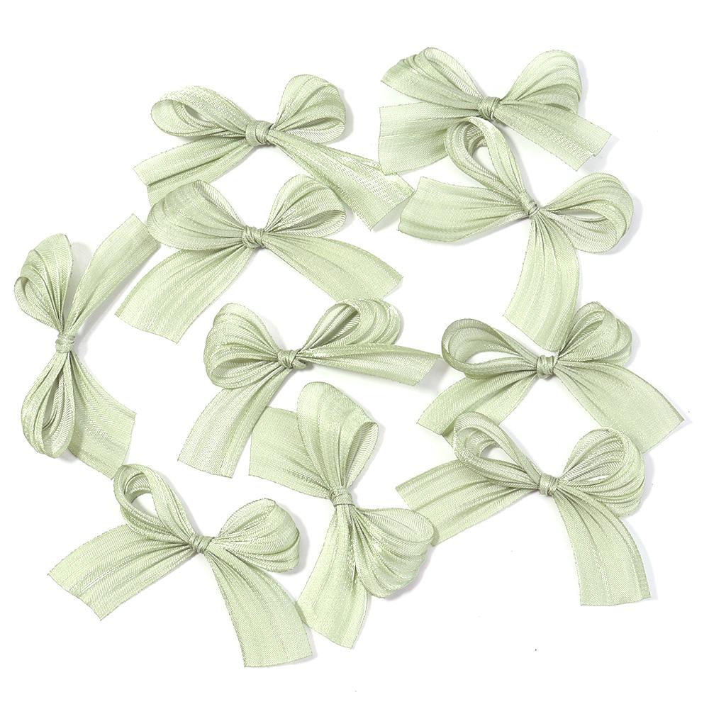 10pcs 4x5.5cm Pearlescent Satin Ribbon Bows Colorful Pleated Bowknots For DIY Wedding Party Clothing Headwear Gifts Decoration