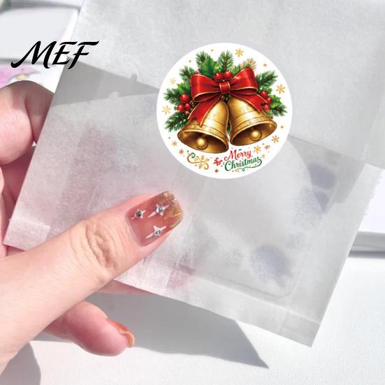 Holiday Envelope Seals Christmas Round Stickers, Santa Claus Snowman And Gingerbread Patterns Print, Scrapbooking Stickers Self Adhesive for