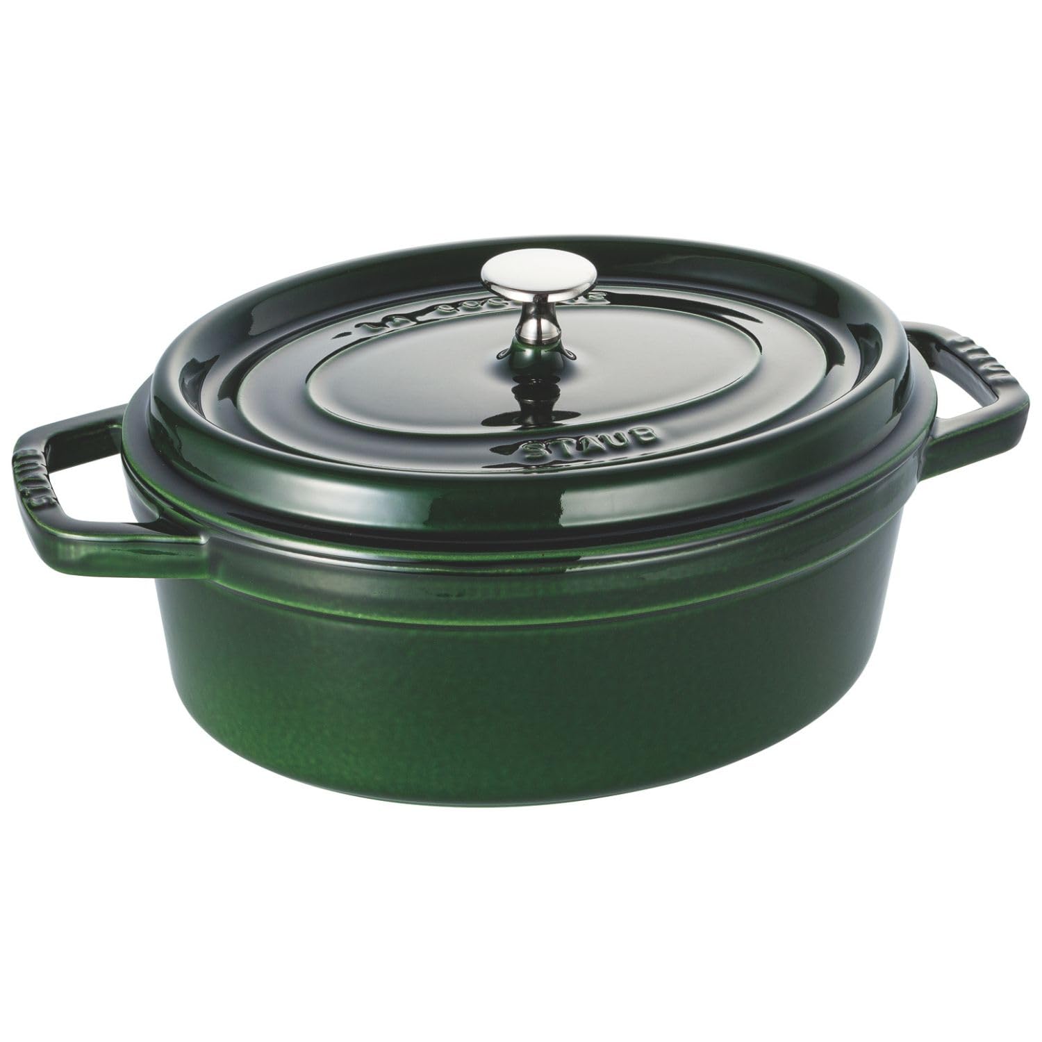 

staub Cocotte Oval Basil Green Large Hand Cast Enamel Pot IH Compatible Japanese La Cocotte Oval Pico 27cm [Authorized Product] 40509-647