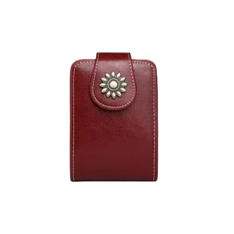 

Мини косметичка портативная для помады, косметичка из высококачественной натуральной кожи, чехол для помад, сумочка для хранения помад с зеркалом красный