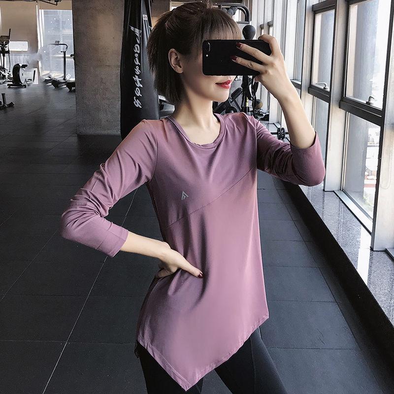 Women's Quick-Dry Long-Sleeve Yoga & Running Top - Sweat-Absorbing, Lightweight, Mid-Length Sportswear