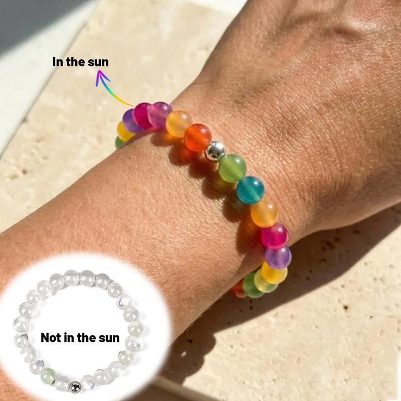 Color Changing Jewelry Set Adjustable Temperature Sensitive Beaded Ornament for Beach Party Daily Wear Teen Girls