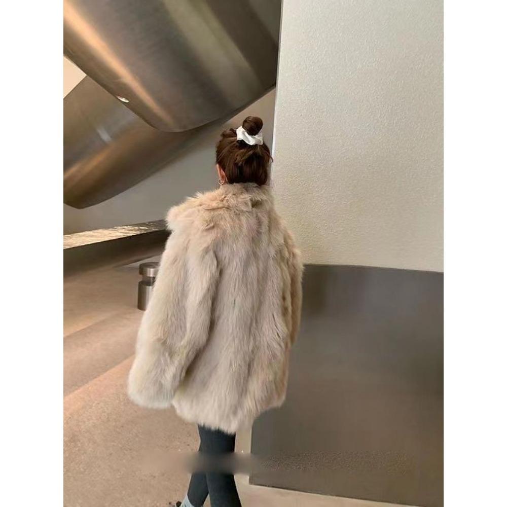 Imitation Fox Fur Coat Autumn and Winter New Temperament Plush Warm Coat