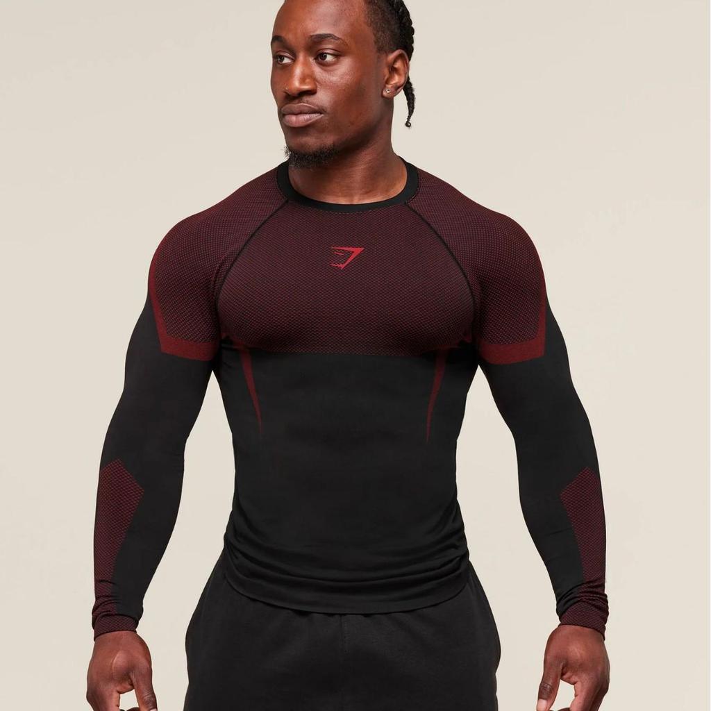 Camiseta de Entrenamiento de Manga Larga Ajustada para Hombre de Gymshark