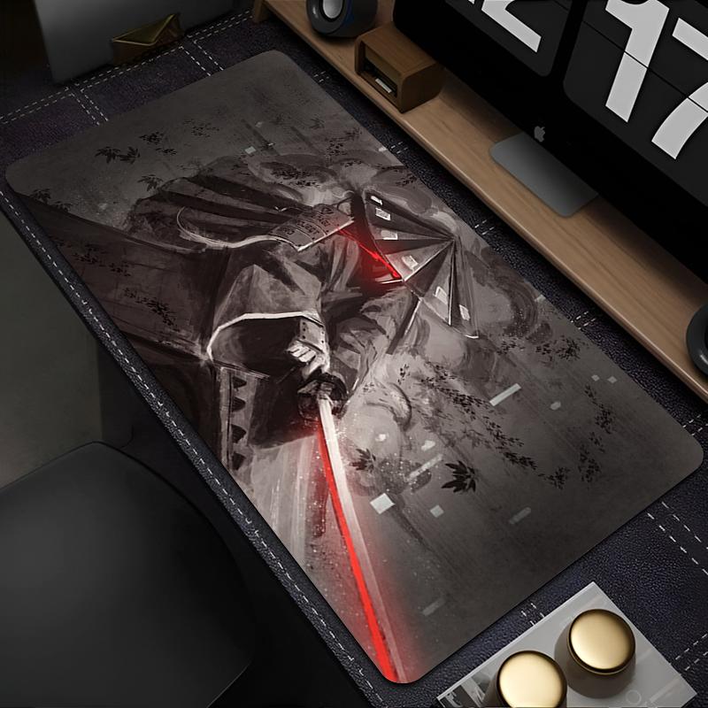 Japan Samurai Anime Mouse Pad PC Black Gaming Accessories Keyboard Mousepad Laptop Gamer Anti-Slip Desktop Mat XXL Carpet