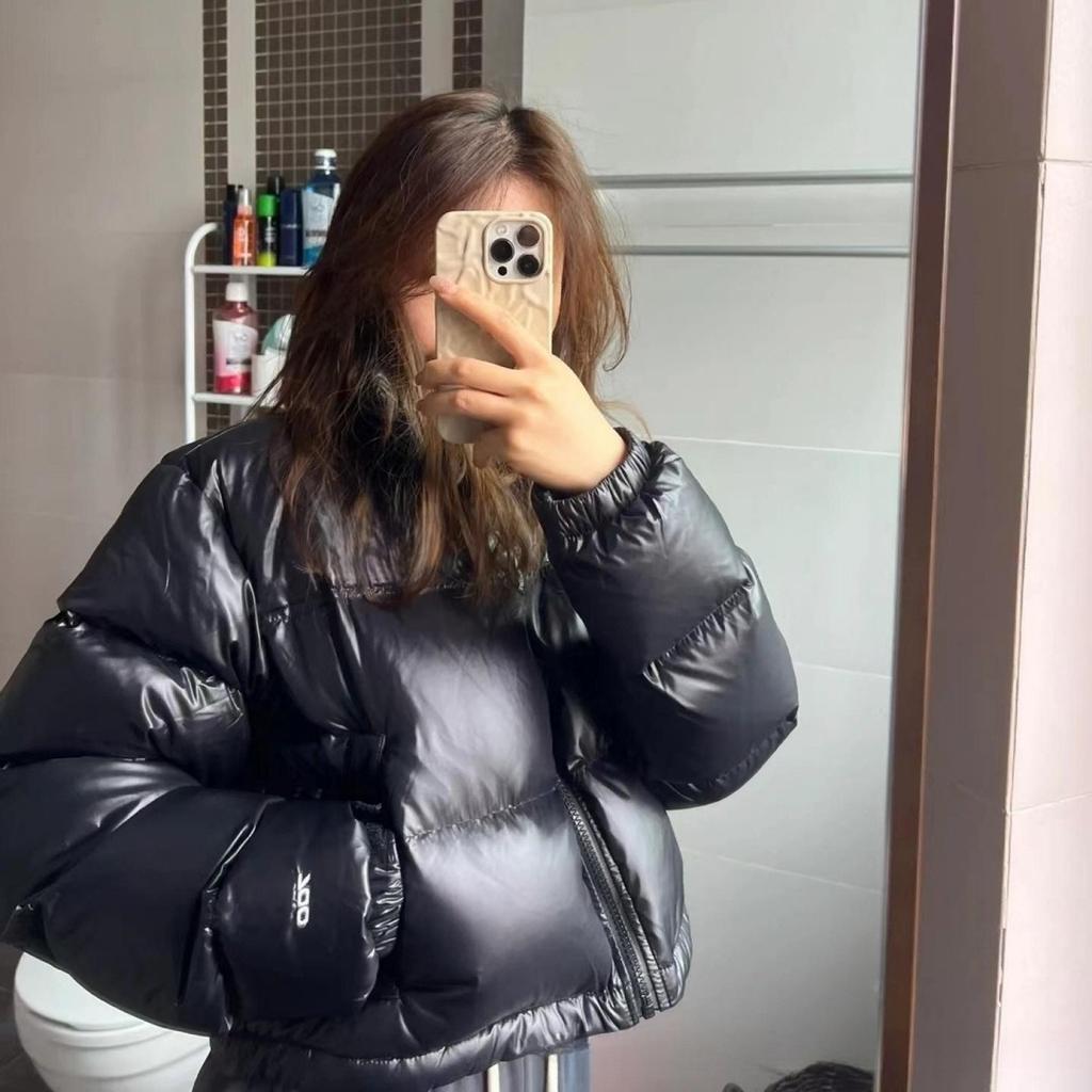 Short Kendou down jacket Jenna US version pod embroidered women's high-waisted stand-up neck bread jacket