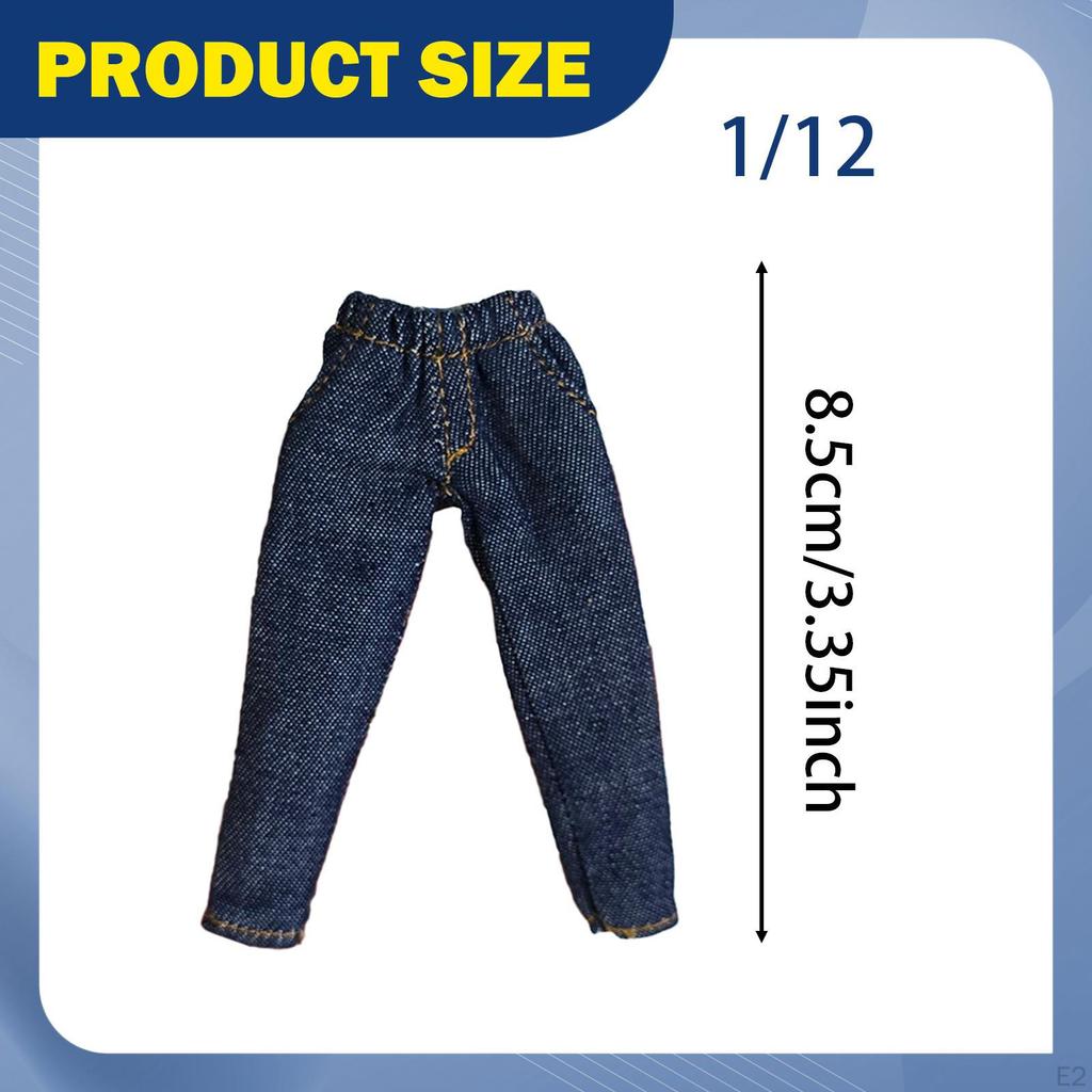 1/12 Action Figure Clothes Doll Costume Jeans Trousers Dress up Miniature Clothing for 6"