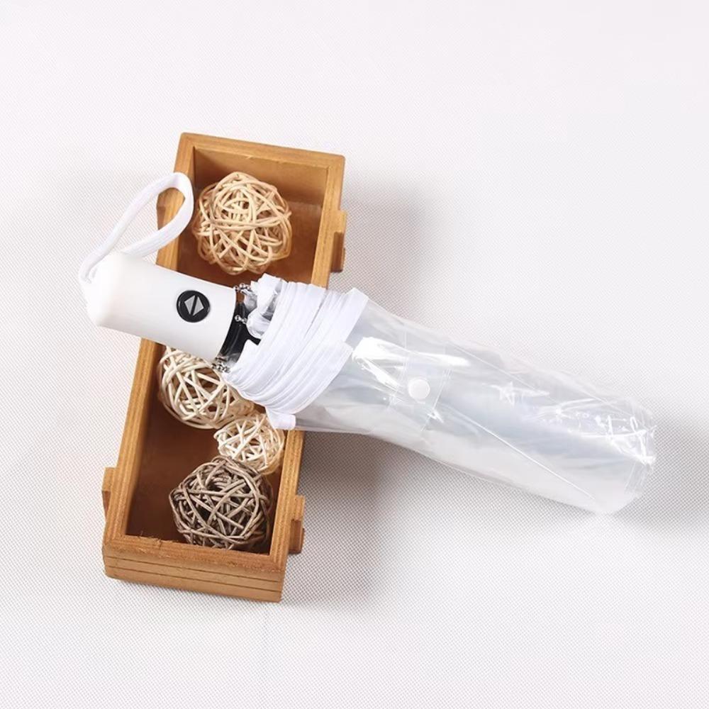 

Парасолька складана з захистом від УФ-променів Чорно-біла Повністю автоматична парасолька Нова парасолька потрійного складання White