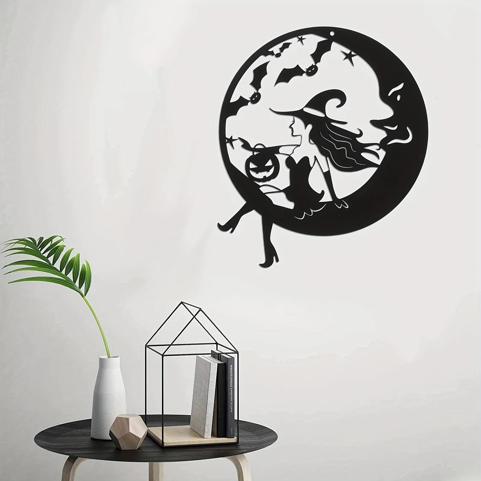 

Halloween Witch Metal Wall Art, Halloween Home Decoration, Halloween Holiday Gifts, Suitable for Living Room, Bedroom, Kitchen